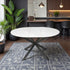 1.1m White Circular Extending Ceramic Table - The Furniture Warehouse