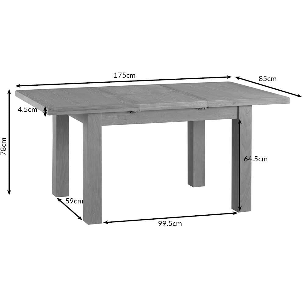 Winchester Oak 1.25m Butterfly Extending Dining Table