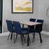 1.2m Concrete Table & 4 x CH66 Blue Chairs - The Furniture Warehouse