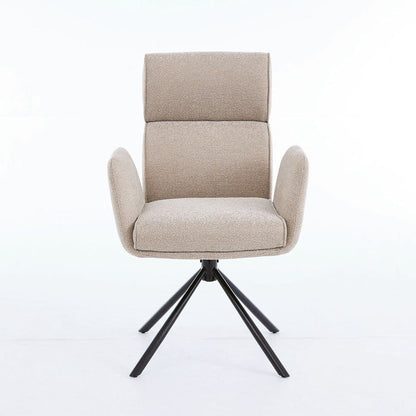 1.2m Grey Ceramic Table &amp; 4 x Biscuit High Back Swivel Chair Set - The Furniture Warehouse