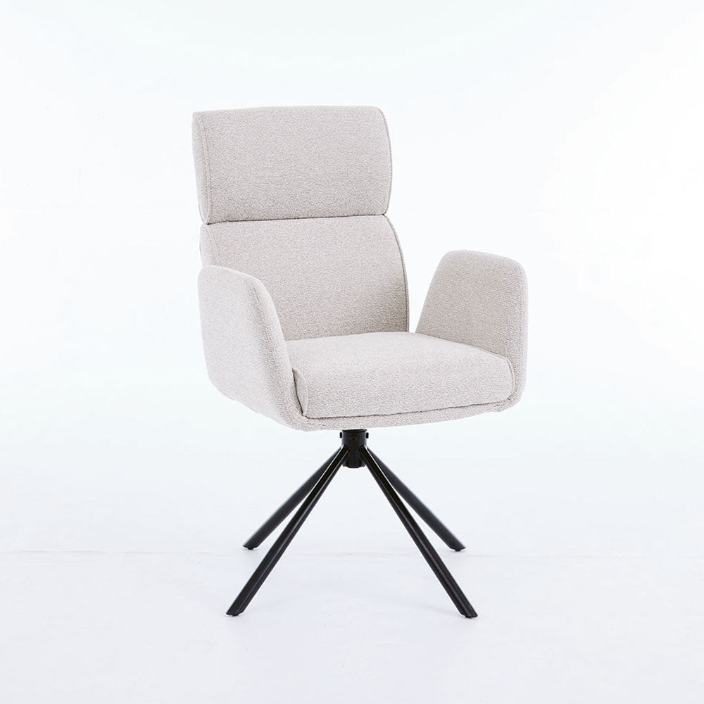 1.2m Grey Ceramic Table &amp; 4 x Grey High Back Swivel Chair Set - The Furniture Warehouse