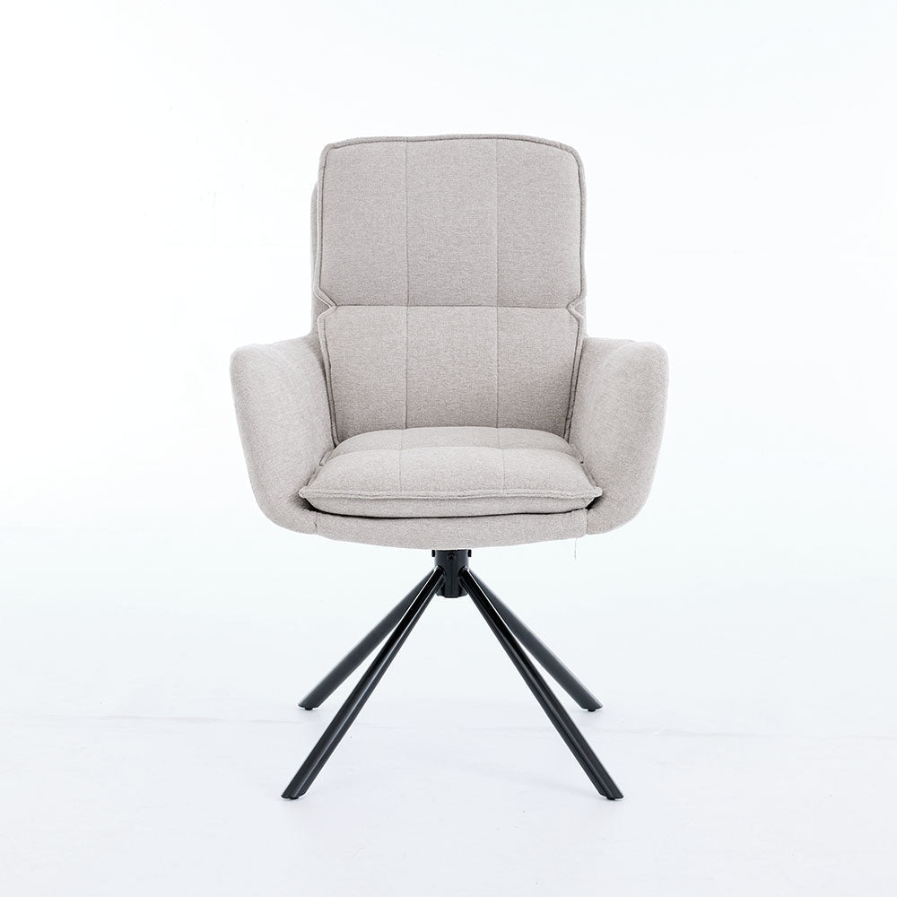 1.2m Grey Ceramic Table &amp; 4 x Grey Luxe Panel Stitch Swivel Chair Set - The Furniture Warehouse