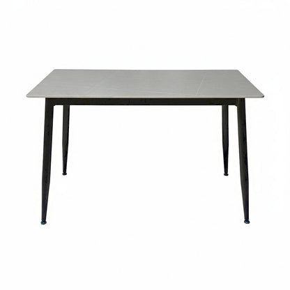 1.2m Grey Ceramic Table &amp; 4 x Grey Luxe Panel Stitch Swivel Chair Set - The Furniture Warehouse