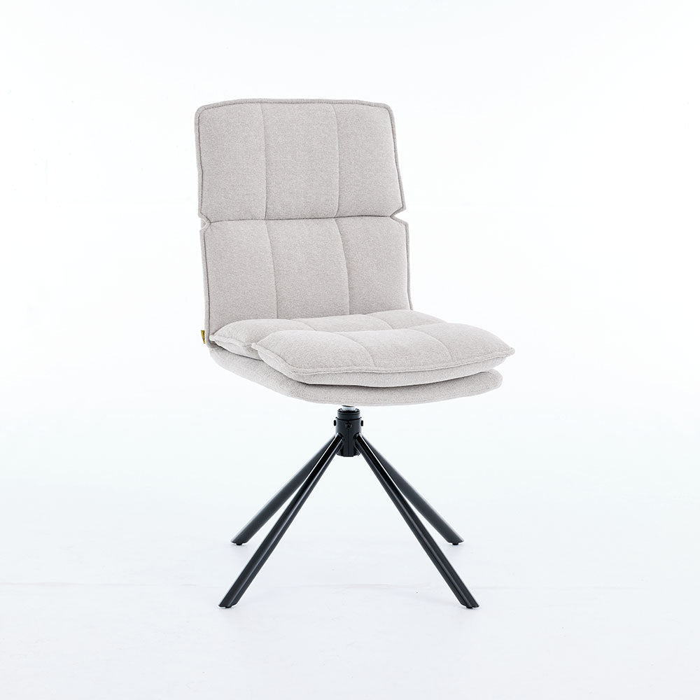 1.2m Grey Ceramic Table &amp; 4 x Grey Luxe Panel Stitch Swivel Chair Set - The Furniture Warehouse