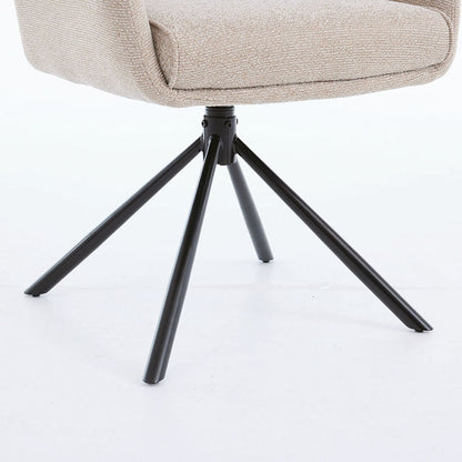 1.2m Grey Circular Ceramic Table &amp; 4 x Biscuit High Back Swivel Chair Set - The Furniture Warehouse