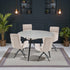 1.2m Grey Circular Ceramic Table & 4 x Biscuit High Back Swivel Chair Set - The Furniture Warehouse