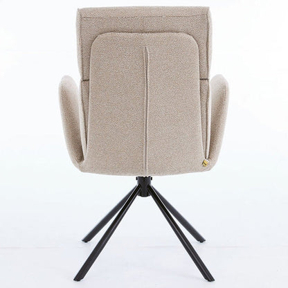 1.2m Grey Circular Ceramic Table &amp; 4 x Biscuit High Back Swivel Chair Set - The Furniture Warehouse