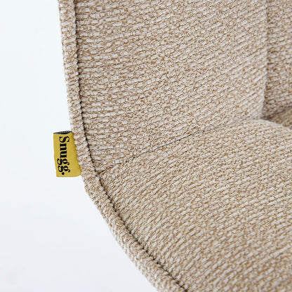 1.2m Grey Circular Ceramic Table &amp; 4 x Biscuit Panel Stitch Chair Set - The Furniture Warehouse