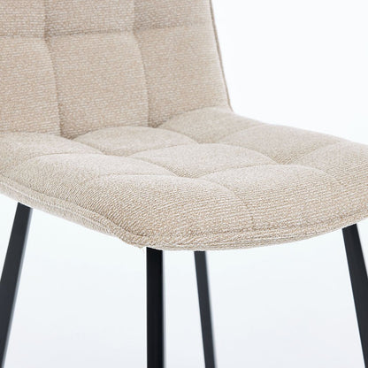 1.2m Grey Circular Ceramic Table &amp; 4 x Biscuit Panel Stitch Chair Set - The Furniture Warehouse