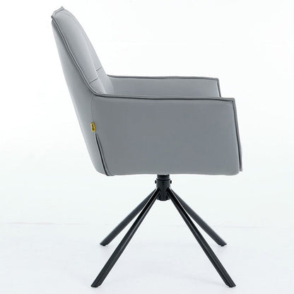 1.2m Grey Circular Ceramic Table &amp; 4 x Dark Grey Luxe Cross Stitch Swivel Chair Set - The Furniture Warehouse