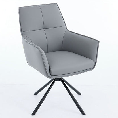 1.2m Grey Circular Ceramic Table &amp; 4 x Dark Grey Luxe Cross Stitch Swivel Chair Set - The Furniture Warehouse