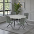 1.2m Grey Circular Ceramic Table & 4 x Forest Green Luxe Panel Stitch Swivel Chair Set - The Furniture Warehouse