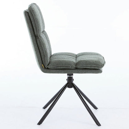 1.2m Grey Circular Ceramic Table &amp; 4 x Forest Green Luxe Panel Stitch Swivel Chair Set - The Furniture Warehouse