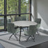 1.2m Grey Circular Ceramic Table & 4 x Forest Green Luxe Panel Stitch Swivel Chair Set - The Furniture Warehouse