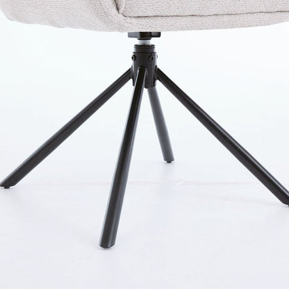 1.2m Grey Circular Ceramic Table &amp; 4 x Grey High Back Swivel Chair Set - The Furniture Warehouse