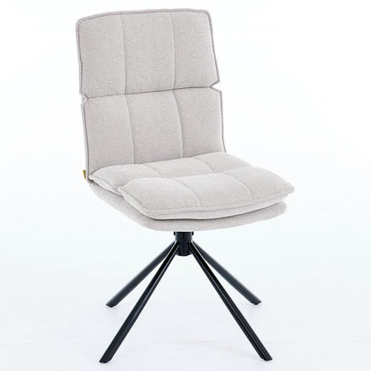 1.2m Grey Circular Ceramic Table &amp; 4 x Grey Luxe Panel Stitch Swivel Chair Set - The Furniture Warehouse
