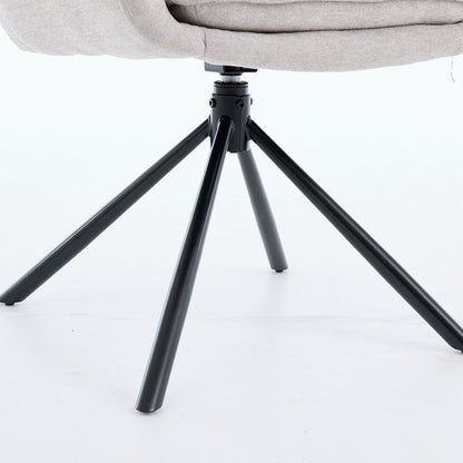 1.2m Grey Circular Ceramic Table &amp; 4 x Grey Luxe Panel Stitch Swivel Chair Set - The Furniture Warehouse