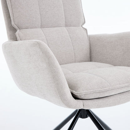 1.2m Grey Circular Ceramic Table &amp; 4 x Grey Luxe Panel Stitch Swivel Chair Set - The Furniture Warehouse
