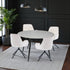 1.2m Grey Circular Ceramic Table & 4 x Grey Luxe T Stitch Swivel Chair Set - The Furniture Warehouse