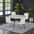 1.2m Grey Circular Ceramic Table & 4 x Grey Panel Stitch Chair Set - The Furniture Warehouse