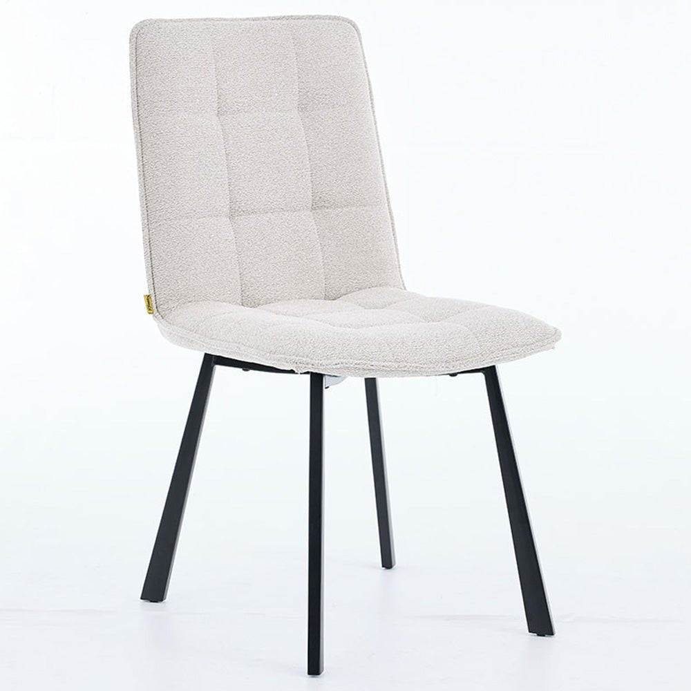 1.2m Grey Circular Ceramic Table &amp; 4 x Grey Panel Stitch Chair Set - The Furniture Warehouse