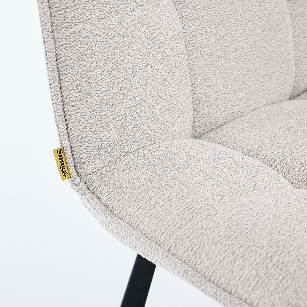 1.2m Grey Circular Ceramic Table &amp; 4 x Grey Panel Stitch Chair Set - The Furniture Warehouse