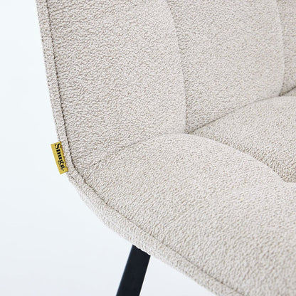 1.2m Grey Circular Ceramic Table &amp; 4 x Grey Panel Stitch Chair Set - The Furniture Warehouse