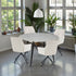 1.2m Grey Circular Ceramic Table & 4 x Light Grey Luxe Cross Stitch Swivel Chair Set - The Furniture Warehouse