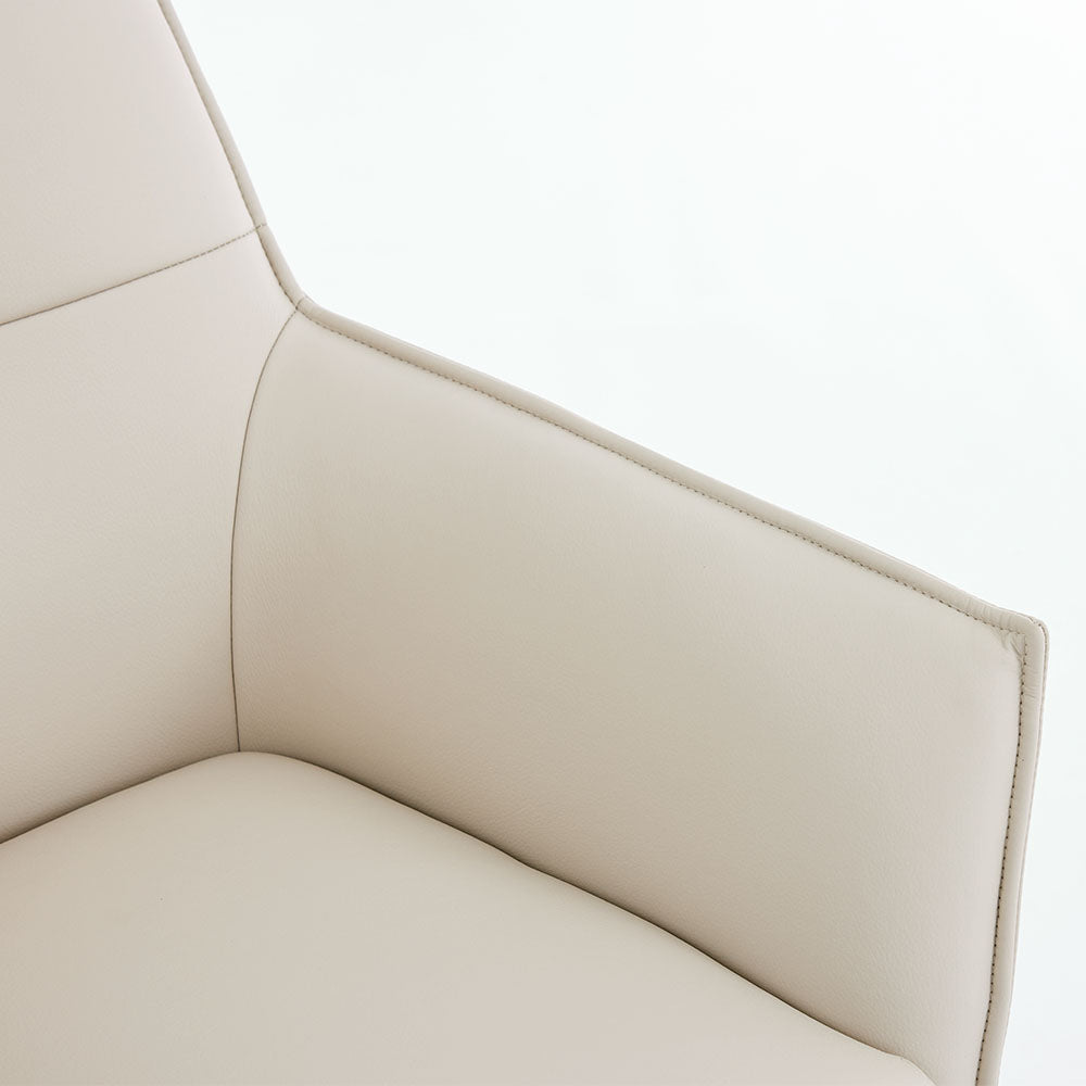 1.2m Grey Circular Ceramic Table &amp; 4 x Light Grey Luxe Cross Stitch Swivel Chair Set - The Furniture Warehouse