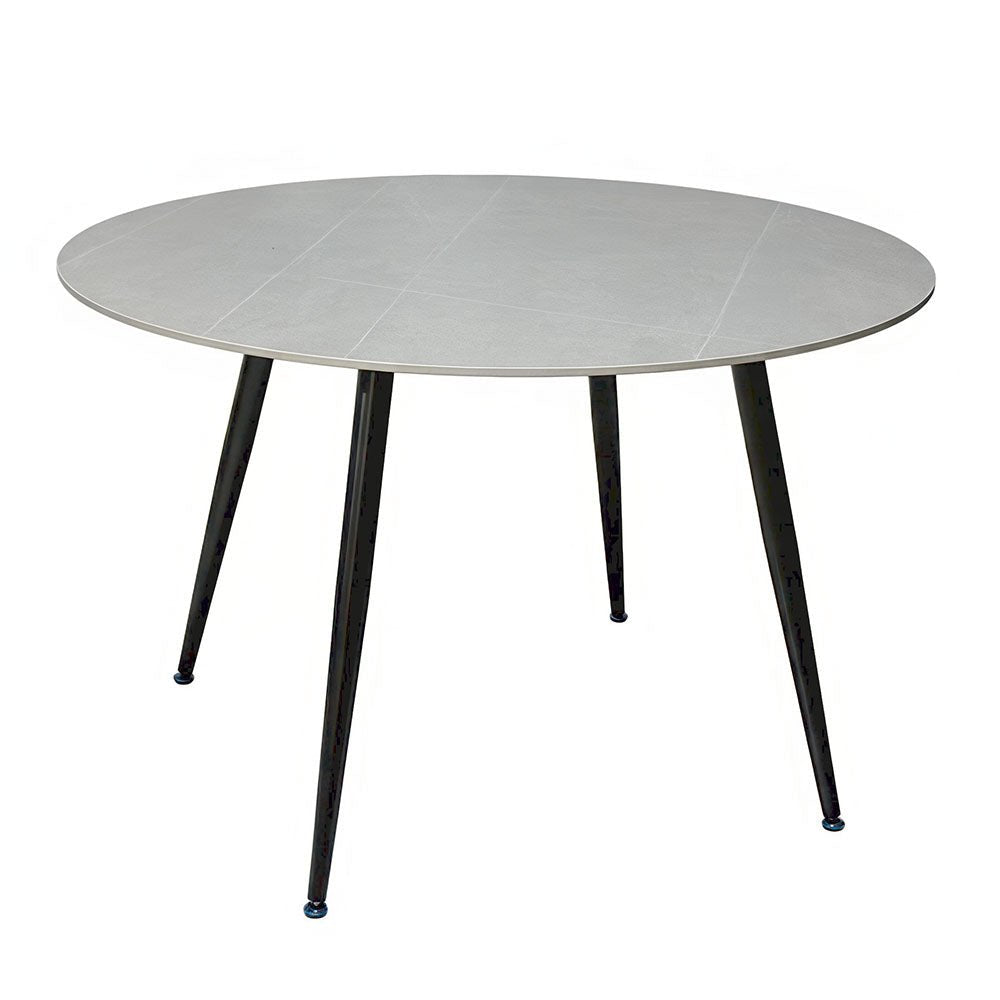 1.2m Grey Circular Fixed Ceramic Table - The Furniture Warehouse