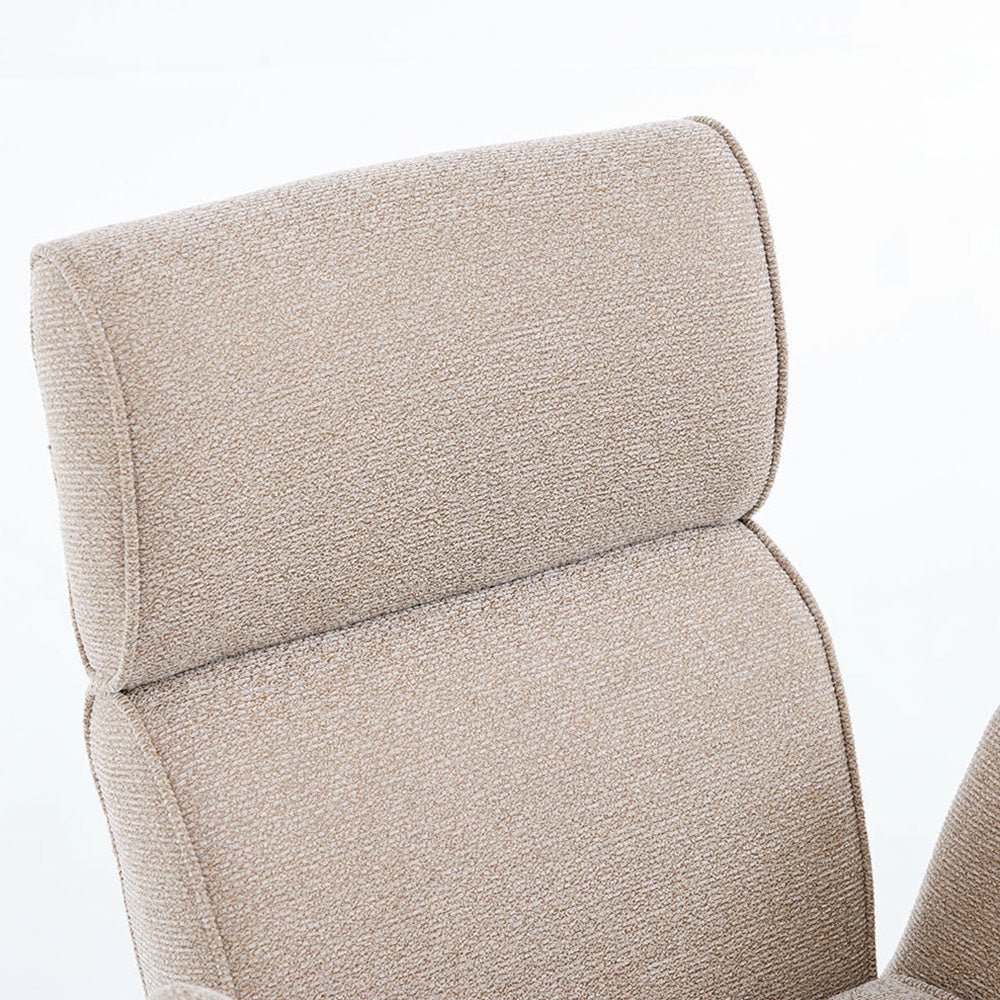 1.2m White Ceramic Table &amp; 4 x Biscuit High Back Swivel Chair Set - The Furniture Warehouse