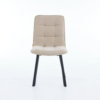 1.2m White Ceramic Table &amp; 4 x Biscuit Panel Stitch Chair Set - The Furniture Warehouse