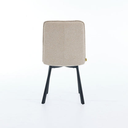 1.2m White Ceramic Table &amp; 4 x Biscuit Panel Stitch Chair Set - The Furniture Warehouse