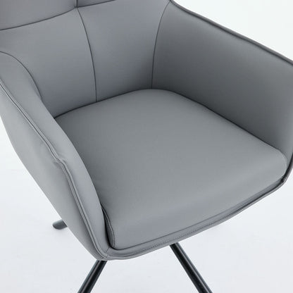 1.2m White Ceramic Table &amp; 4 x Dark Grey Luxe Cross Stitch Swivel Chair Set - The Furniture Warehouse