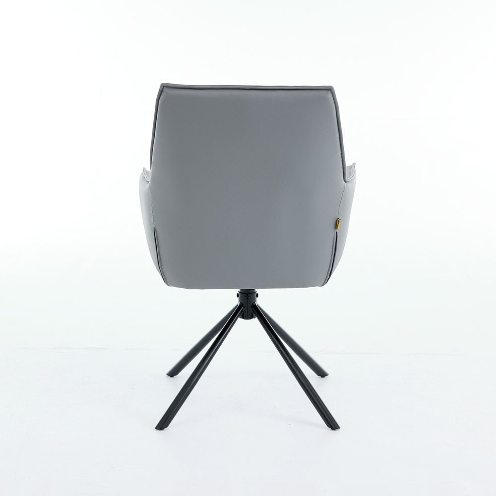 1.2m White Ceramic Table &amp; 4 x Dark Grey Luxe Cross Stitch Swivel Chair Set - The Furniture Warehouse