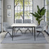 1.2m White Ceramic Table & 4 x Dark Grey Luxe Cross Stitch Swivel Chair Set - The Furniture Warehouse