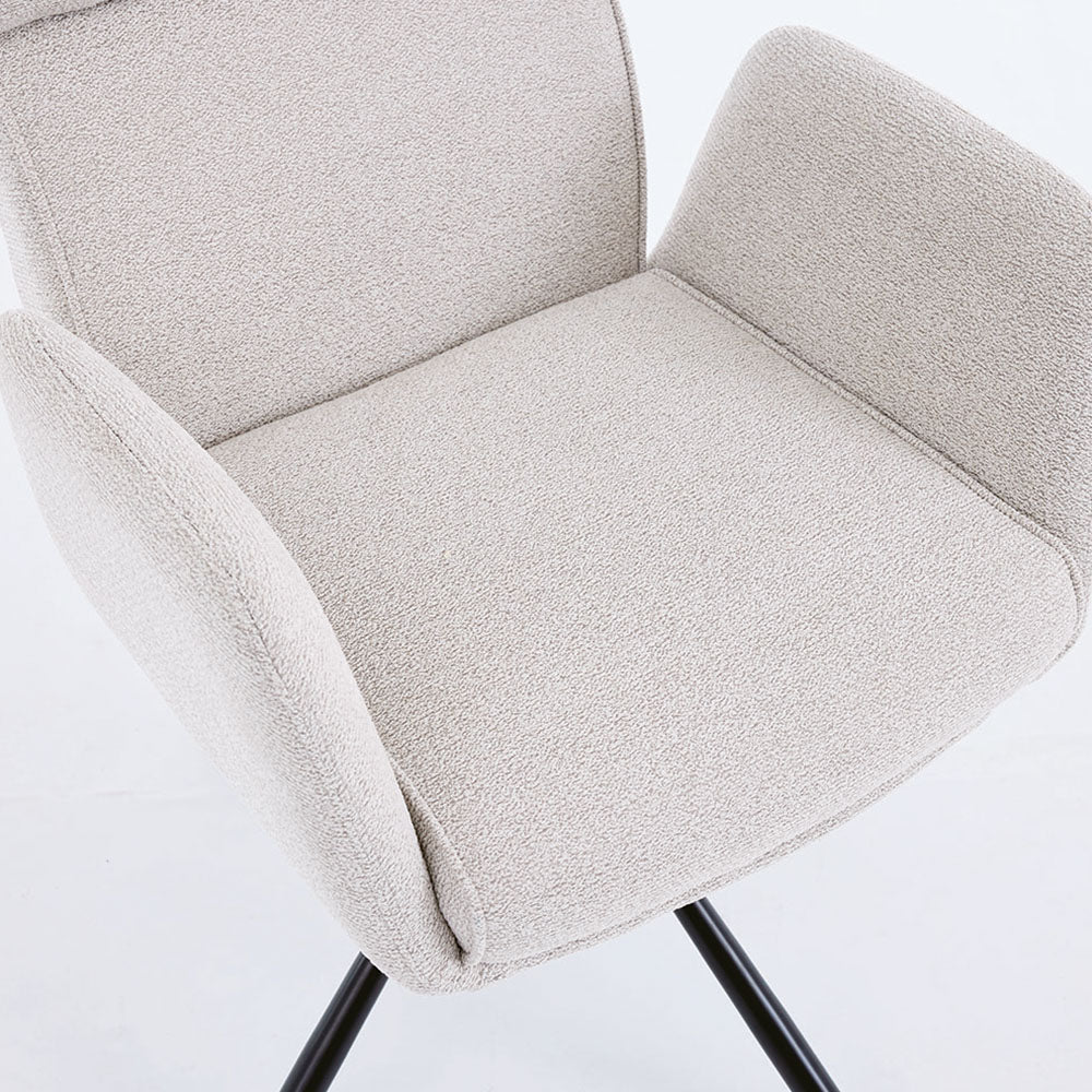1.2m White Ceramic Table &amp; 4 x Grey High Back Swivel Chair Set - The Furniture Warehouse
