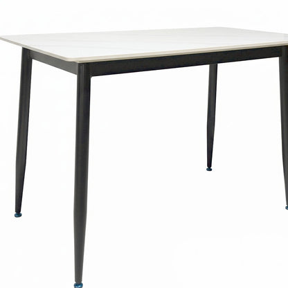 1.2m White Ceramic Table &amp; 4 x Grey High Back Swivel Chair Set - The Furniture Warehouse