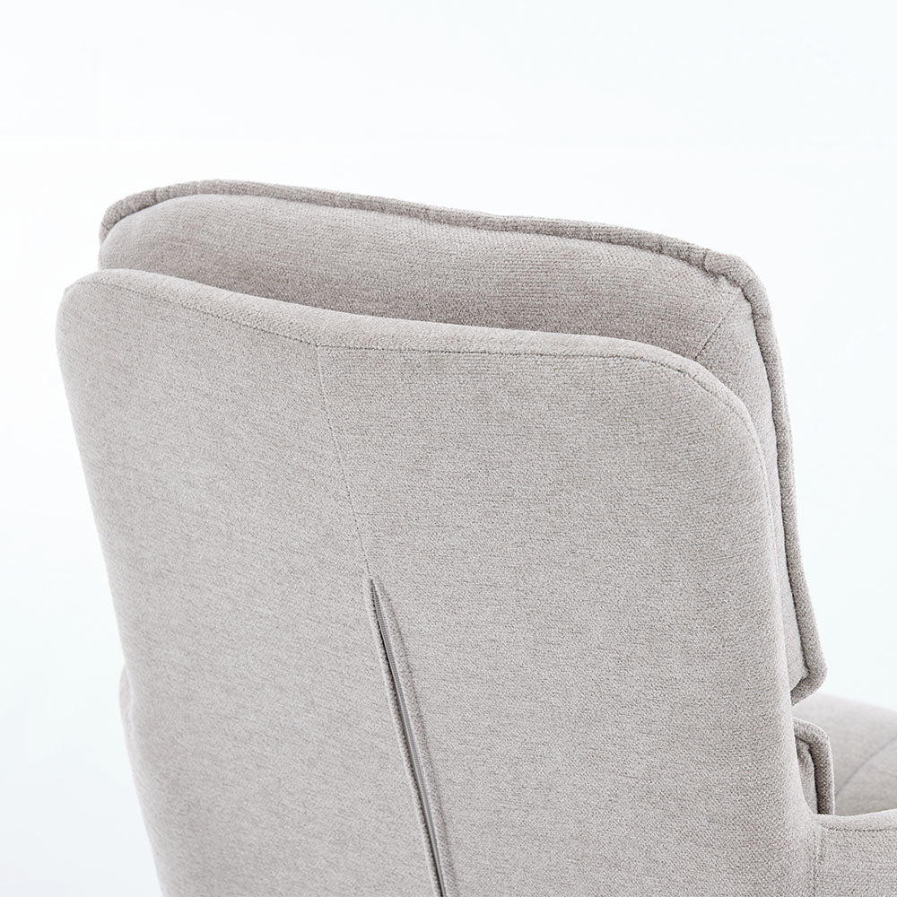 1.2m White Ceramic Table &amp; 4 x Grey Luxe Panel Stitch Swivel Chair Set - The Furniture Warehouse
