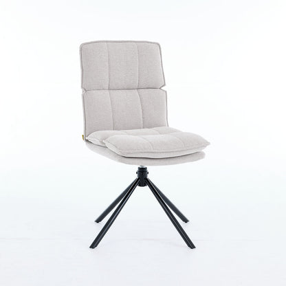1.2m White Ceramic Table &amp; 4 x Grey Luxe Panel Stitch Swivel Chair Set - The Furniture Warehouse