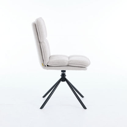 1.2m White Ceramic Table &amp; 4 x Grey Luxe Panel Stitch Swivel Chair Set - The Furniture Warehouse
