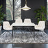 1.2m White Ceramic Table & 4 x Grey Luxe T Stitch Swivel Chair Set - The Furniture Warehouse