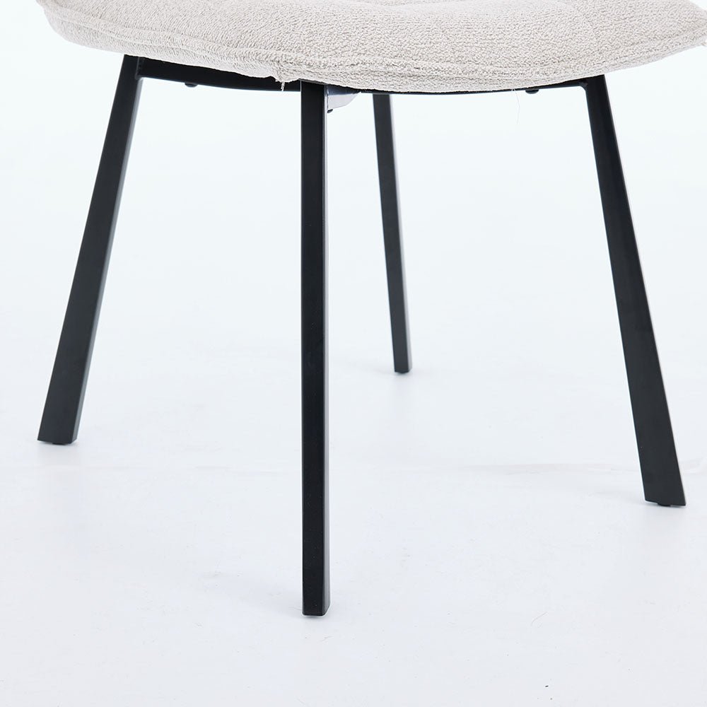 1.2m White Ceramic Table &amp; 4 x Grey Panel Stitch Chair Set - The Furniture Warehouse