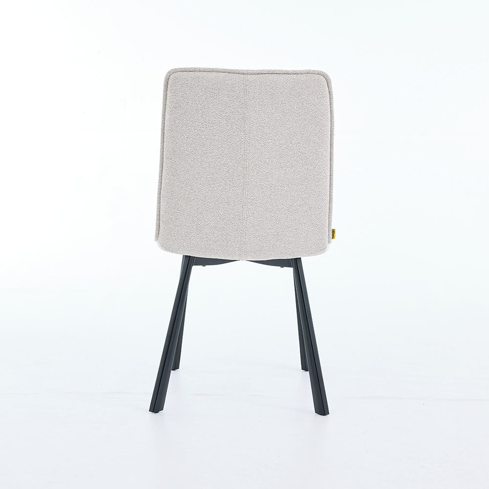 1.2m White Ceramic Table &amp; 4 x Grey Panel Stitch Chair Set - The Furniture Warehouse