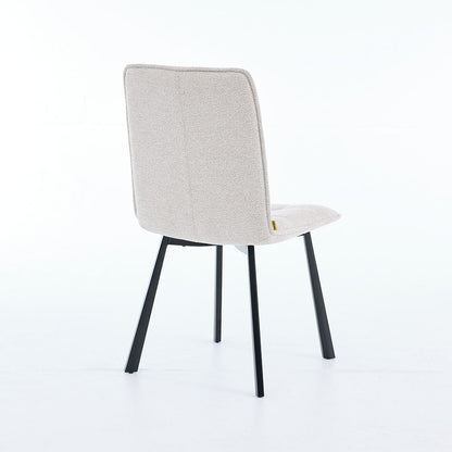 1.2m White Ceramic Table &amp; 4 x Grey Panel Stitch Chair Set - The Furniture Warehouse
