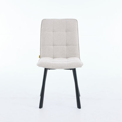 1.2m White Ceramic Table &amp; 4 x Grey Panel Stitch Chair Set - The Furniture Warehouse