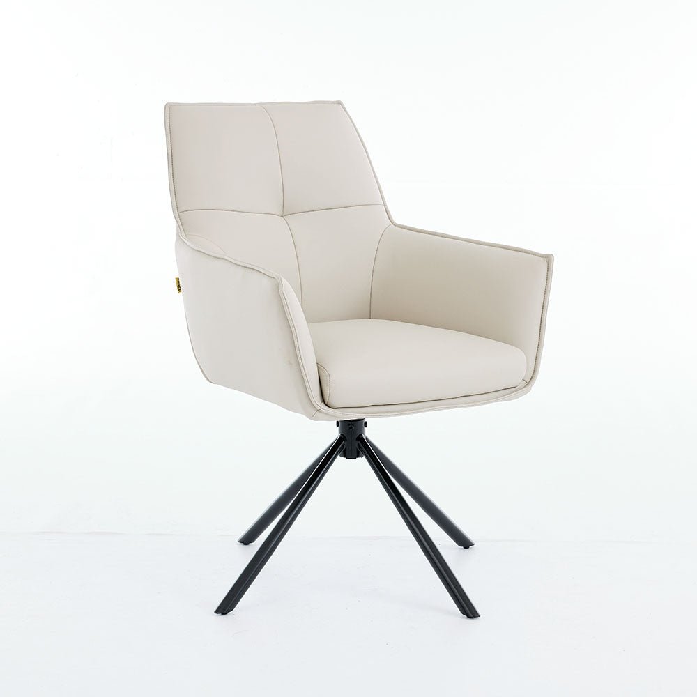 1.2m White Ceramic Table &amp; 4 x Light Grey Luxe Cross Stitch Swivel Chair Set - The Furniture Warehouse