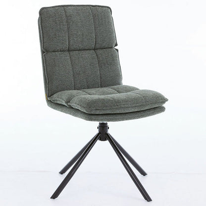 1.2m White Circular Ceramic Table &amp; 4 x Forest Green Luxe Panel Stitch Swivel Chair Set - The Furniture Warehouse