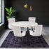 1.2m White Circular Ceramic Table & 4 x Grey High Back Swivel Chair Set - The Furniture Warehouse