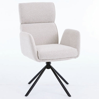 1.2m White Circular Ceramic Table &amp; 4 x Grey High Back Swivel Chair Set - The Furniture Warehouse